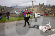 Midgley Pace Egg actors taking part in the Good Friday tradition