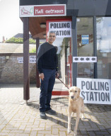Sadiq Khan, Mayor of London at his local polling station, Tooting, London