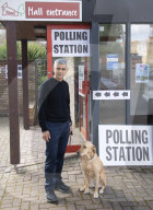 Sadiq Khan, Mayor of London at his local polling station, Tooting, London