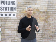 Sadiq Khan, Mayor of London at his local polling station, Tooting, London