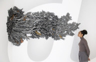 Press preview of Cristina Iglesias at Gagosian gallery.