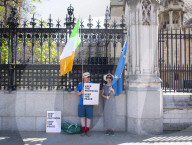 Keep The Protocol Keep the Peace protestors out side Parliament, Westminster,  London.