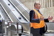 TFL Chief Operating Officer Andy Lord looks around the Elizabeth Line Paddington station ahead of the opening on 24 May