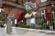 Floral displays celebrating the Queen's Platinum Jubilee are seen at the Chelsea in Bloom 2022 in London 