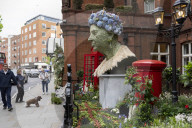 Floral displays celebrating the Queen's Platinum Jubilee are seen at the Chelsea in Bloom 2022 in London 