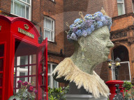 Floral displays celebrating the Queen's Platinum Jubilee are seen at the Chelsea in Bloom 2022 in London 