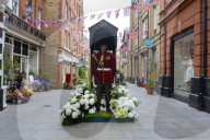 Floral displays celebrating the Queen's Platinum Jubilee are seen at the Chelsea in Bloom 2022 in London 