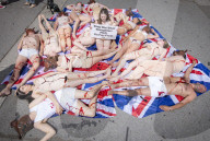 PETA Supporters hold a  ‘Die-In’ Against the use of Bearskin Caps at Marble Arch, London, Great Britain 28th May 2022. 