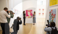 Unveiling of Andy Warhol's 1985 Queen Elizabeth II of the United Kingdom at Phillips auction House