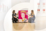 Unveiling of Andy Warhol's 1985 Queen Elizabeth II of the United Kingdom at Phillips auction House