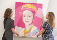 Unveiling of Andy Warhol's 1985 Queen Elizabeth II of the United Kingdom at Phillips auction House