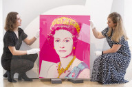 Unveiling of Andy Warhol's 1985 Queen Elizabeth II of the United Kingdom at Phillips auction House