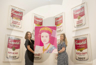 Unveiling of Andy Warhol's 1985 Queen Elizabeth II of the United Kingdom at Phillips auction House