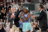 TENNIS - Roland Garros 2022: Die Polin Iga Swiatek feiert ihren Sieg gegen die US-Amerikanerin Coco Gauff