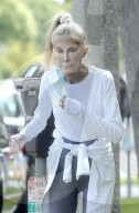 Knots Landing and Dallas icon Joan Van Ark, 78, is seen for the first time in over three years as she runs errands in Los Angeles on the afternoon of Friday May 27