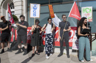 London Bridge Hospital cleaners, porters and caterers protest outside HCA International