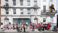 London Bridge Hospital cleaners, porters and caterers protest outside HCA International