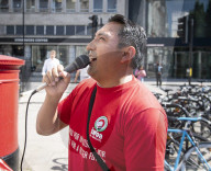 London Bridge Hospital cleaners, porters and caterers protest outside HCA International