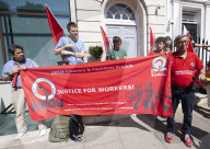 London Bridge Hospital cleaners, porters and caterers protest outside HCA International