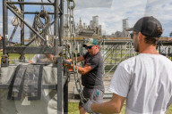 montage scène Sting à Chambord // Sting stage construction in Chambord