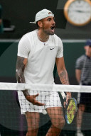 TENNIS - Die Freundin von Nick Kyrgios, Costeen Hatzi, beim Spiel Kyrgios-Tsitsipas 