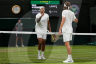 TENNIS - Die Freundin von Nick Kyrgios, Costeen Hatzi, beim Spiel Kyrgios-Tsitsipas 