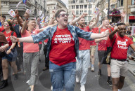 Pride in London parade, Park Lane to Trafalgar Square, London.