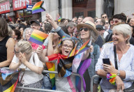 Pride in London parade, Park Lane to Trafalgar Square, London.