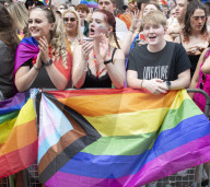 Pride in London parade, Park Lane to Trafalgar Square, London.