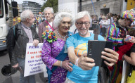 Pride in London parade, Park Lane to Trafalgar Square, London.