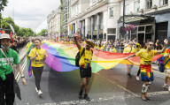 Pride in London parade, Park Lane to Trafalgar Square, London.