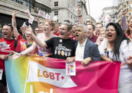 Pride in London parade, Park Lane to Trafalgar Square, London.