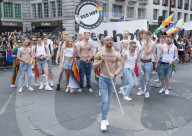 Pride in London parade, Park Lane to Trafalgar Square, London.