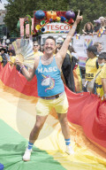 Pride in London parade, Park Lane to Trafalgar Square, London.