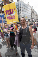 Pride in London parade, Park Lane to Trafalgar Square, London.
