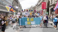 Pride in London parade, Park Lane to Trafalgar Square, London.
