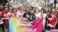 Pride in London parade, Park Lane to Trafalgar Square, London.