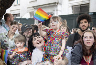 Pride in London parade, Park Lane to Trafalgar Square, London.