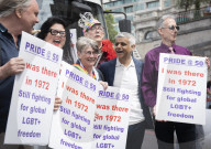 Pride in London parade, Park Lane to Trafalgar Square, London.