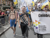 Pride in London parade, Park Lane to Trafalgar Square, London.