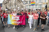 Pride in London parade, Park Lane to Trafalgar Square, London.