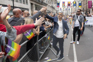 Pride in London parade, Park Lane to Trafalgar Square, London.