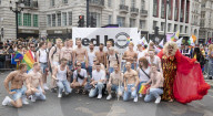 Pride in London parade, Park Lane to Trafalgar Square, London.
