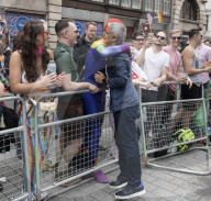 Pride in London parade, Park Lane to Trafalgar Square, London.