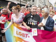Pride in London parade, Park Lane to Trafalgar Square, London.