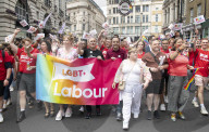 Pride in London parade, Park Lane to Trafalgar Square, London.