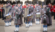 The Household Division presents a Military Music Spectacular at Horseguards Parade, London.