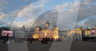 The Household Division presents a Military Music Spectacular at Horseguards Parade, London.