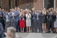 PEOPLE - Carrie Johnson und Baby Romy bei der Rücktrittsrede von Premierminister Boris Johnson