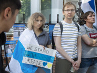 Russians Against War | Presentations of humanitarian initiatives outside the Russian Embassy in London